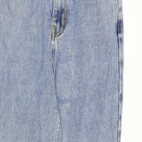 Momokrom Womens Blue Cotton Straight Jeans Size 8 Regular Zip