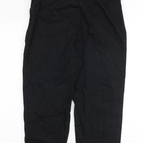 Marks and Spencer Womens Black Cotton Dress Pants Trousers Size 14 Regular Zip