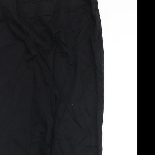 Marks and Spencer Womens Black Cotton Dress Pants Trousers Size 14 Regular Zip