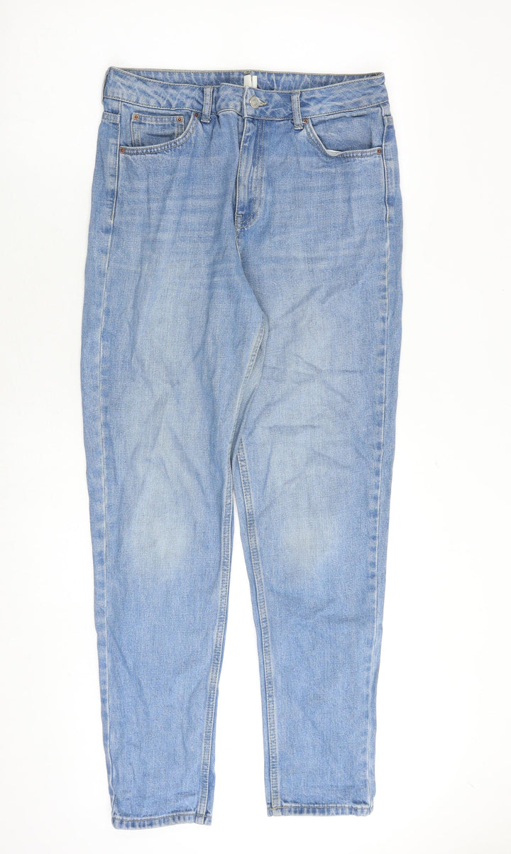 Topshop Womens Blue Cotton Skinny Jeans Size 30 in Regular Zip