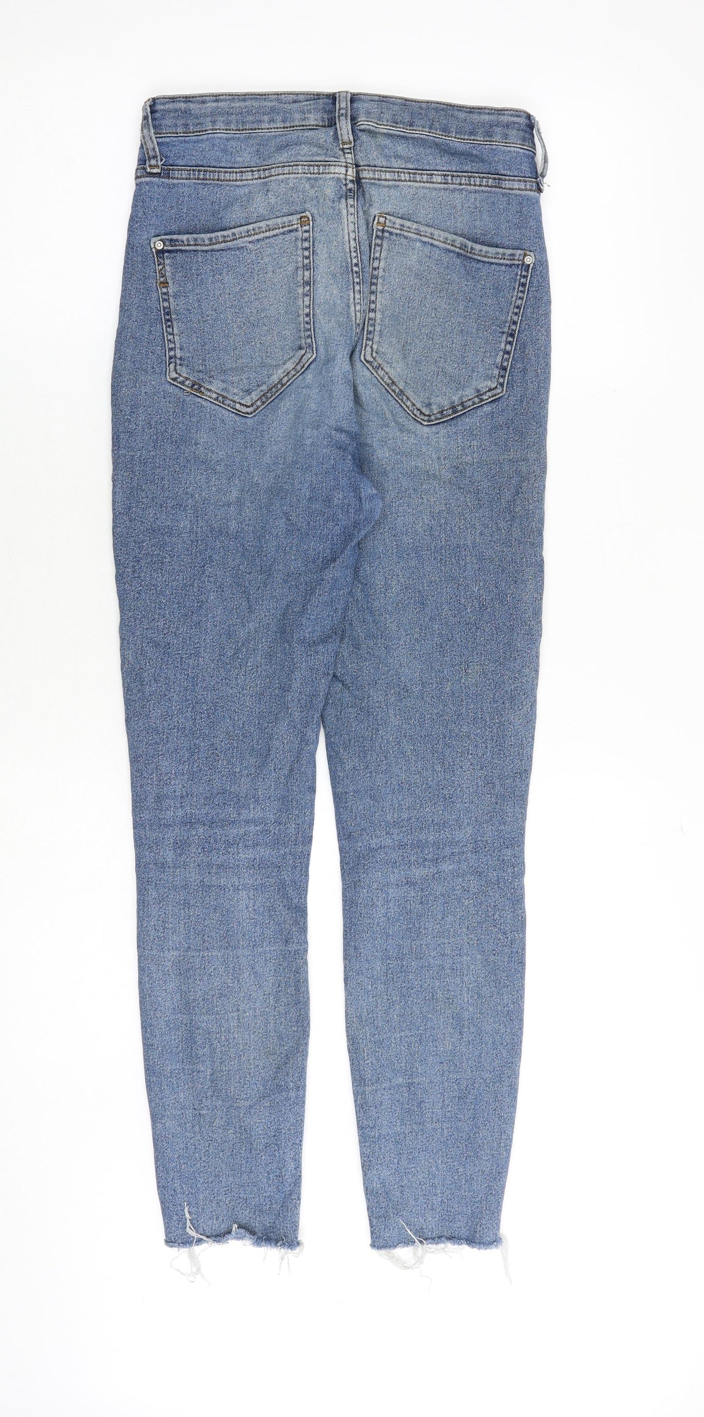 River Island Womens Blue Cotton Skinny Jeans Size 10 Regular Zip