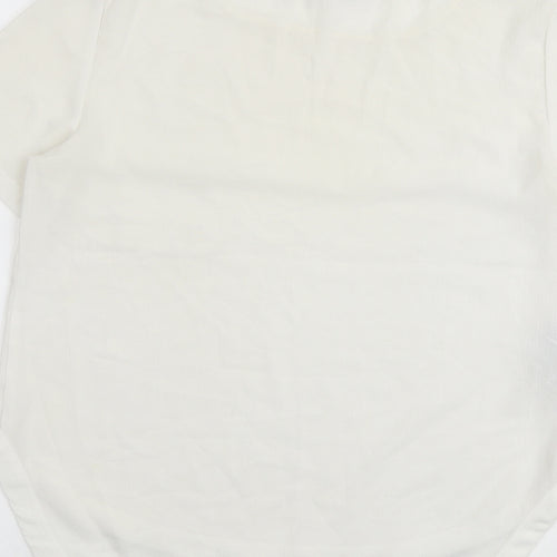 Mango Womens White Polyester Basic Blouse Size S Boat Neck