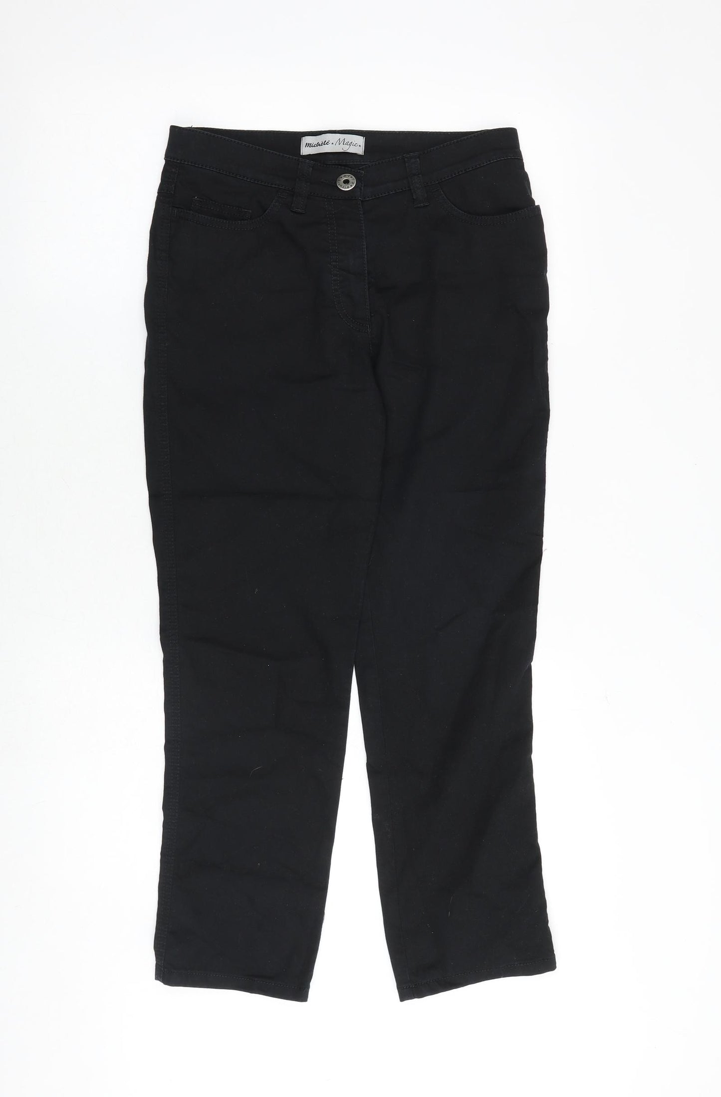 Michelle Womens Black Cotton Straight Jeans Size 29 in Regular Zip