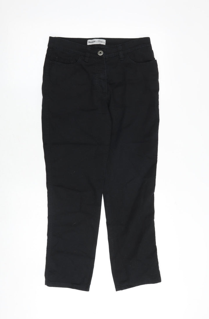 Michelle Womens Black Cotton Straight Jeans Size 29 in Regular Zip