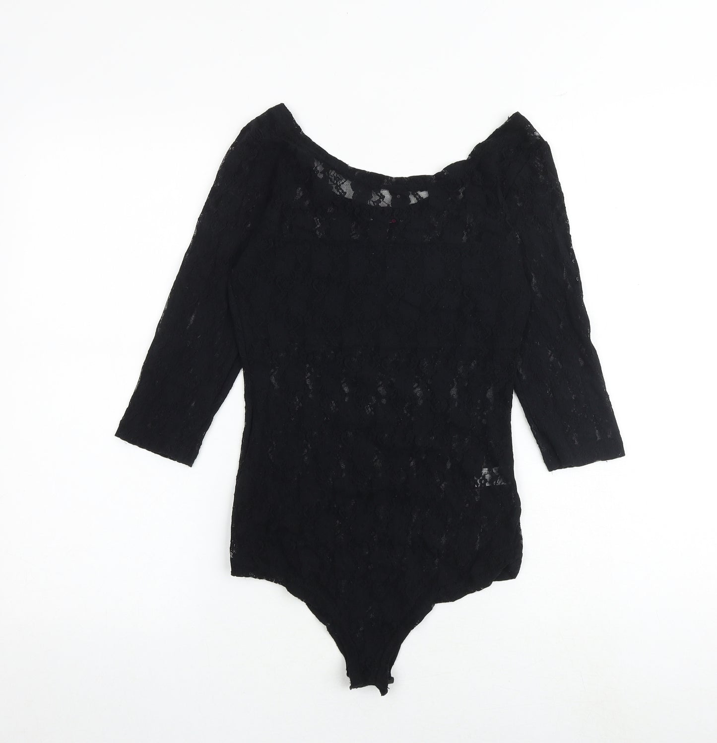 Select Womens Black Nylon Playsuit One-Piece Size M Snap