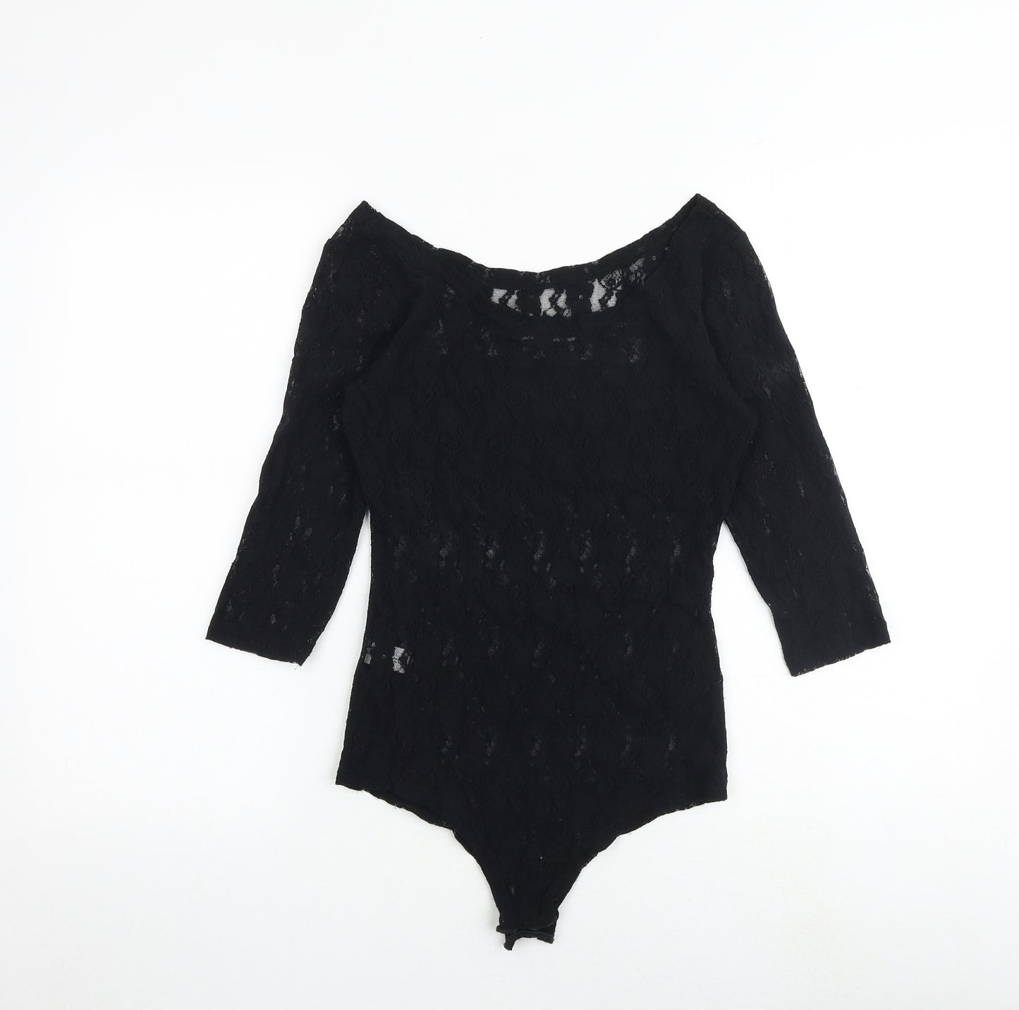 Select Womens Black Nylon Playsuit One-Piece Size M Snap