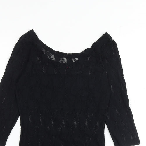 Select Womens Black Nylon Playsuit One-Piece Size M Snap