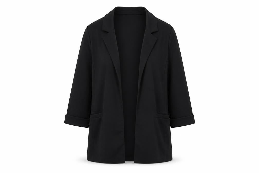 Front view of New Look women’s black jacket blazer, size UK 10