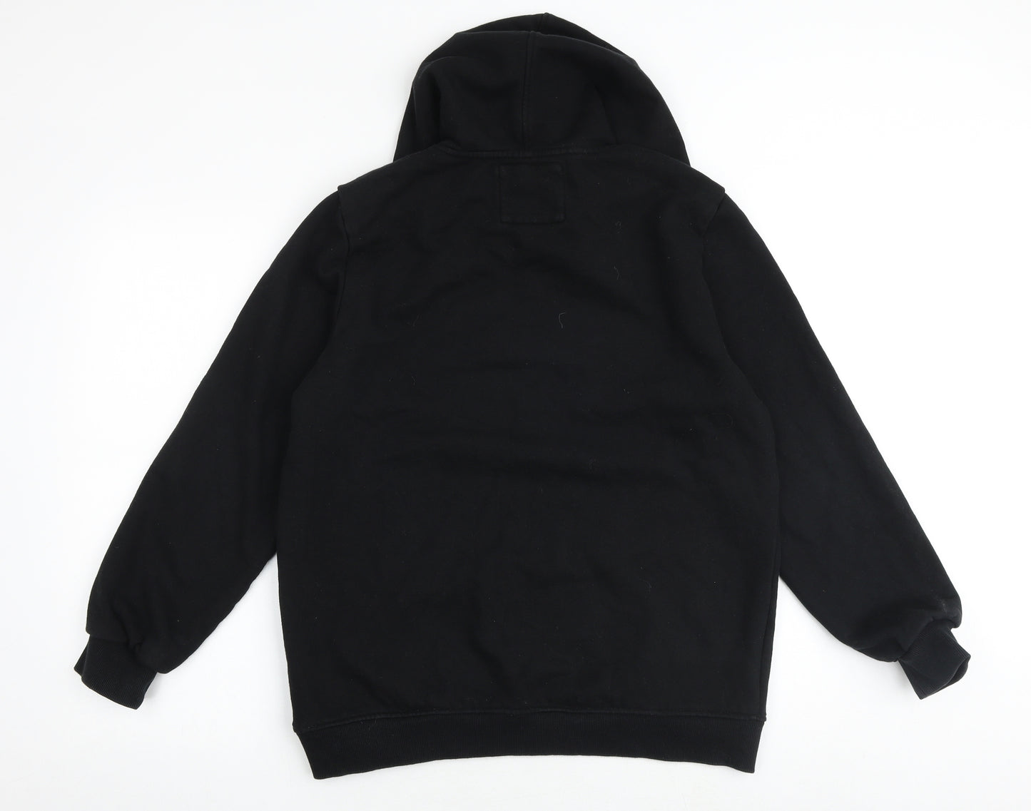 Piazza Italia Mens Black Cotton Pullover Hoodie Size XL