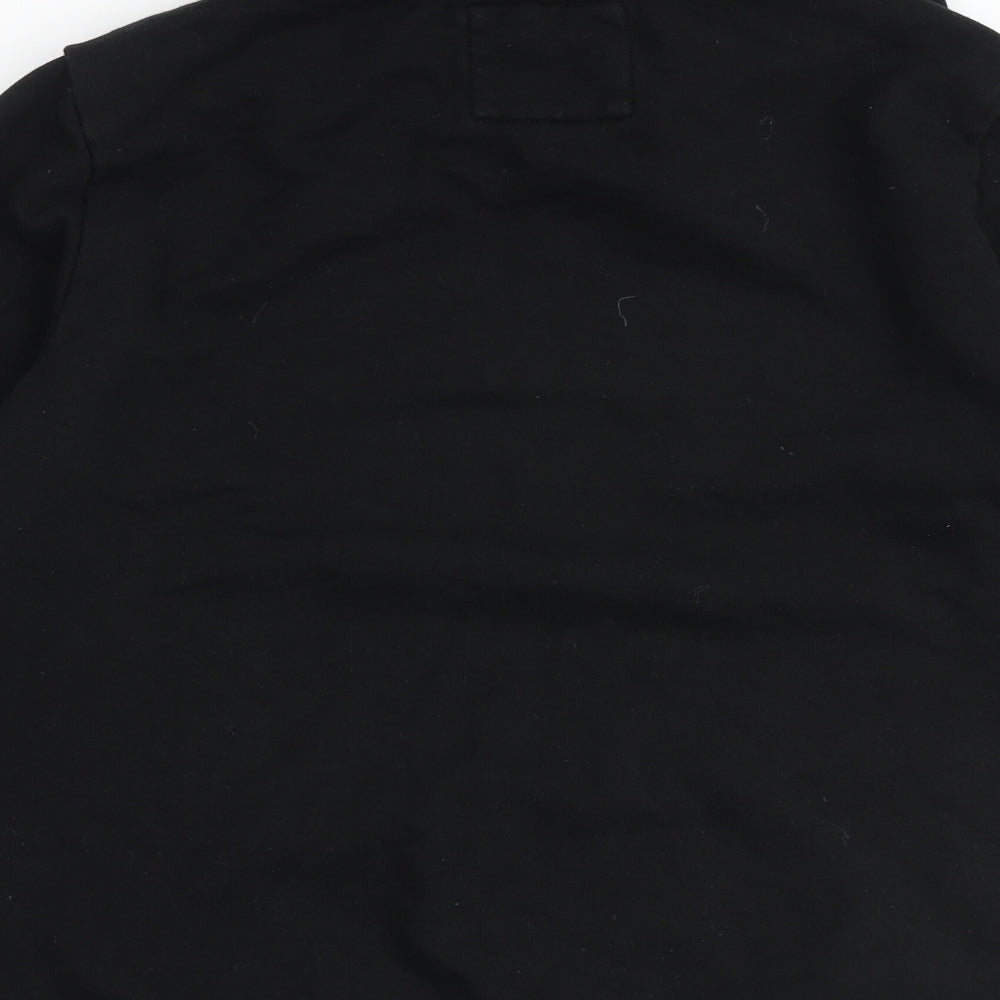 Piazza Italia Mens Black Cotton Pullover Hoodie Size XL