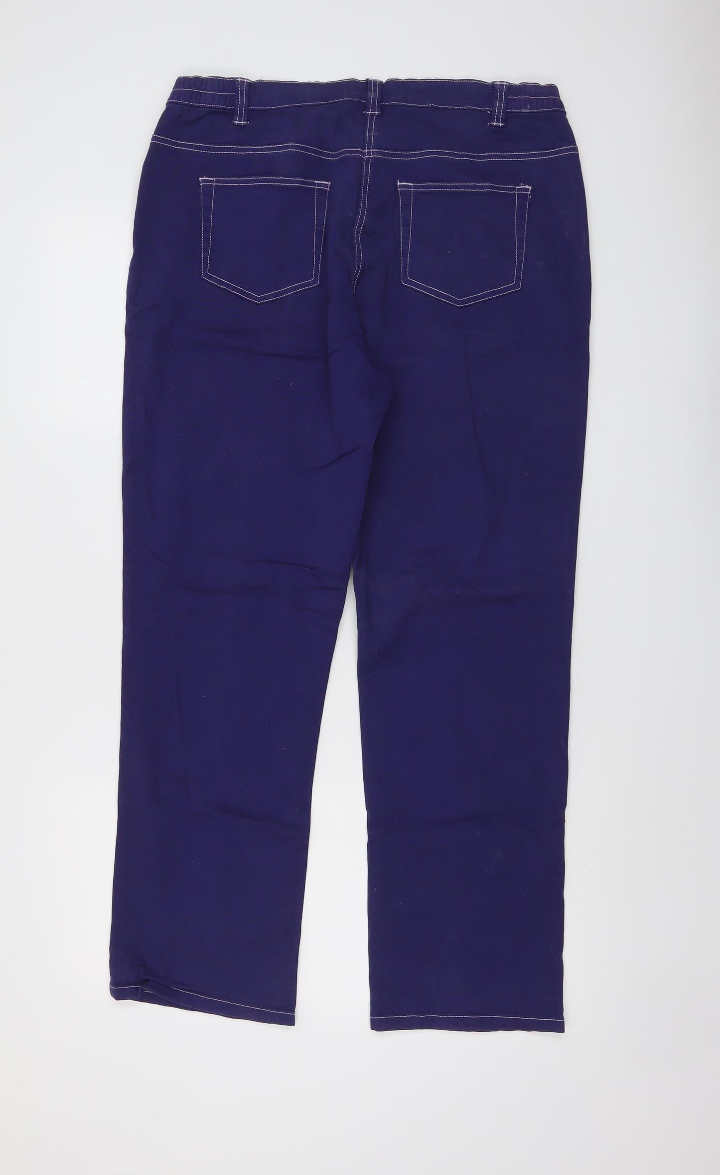 Damart Womens Purple Cotton Straight Jeans Size 18 L28 in Regular Button