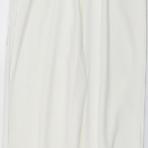 Boohoo Womens Ivory Polyester Chino Trousers Size 8 L26 in Regular