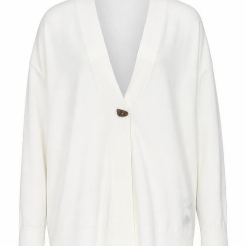 NEXT Womens Ivory V-Neck Viscose Cardigan Jumper Size M