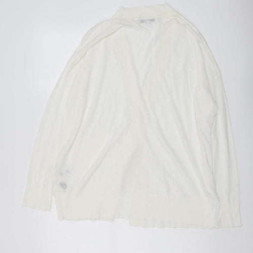 NEXT Womens Ivory V-Neck Viscose Cardigan Jumper Size M
