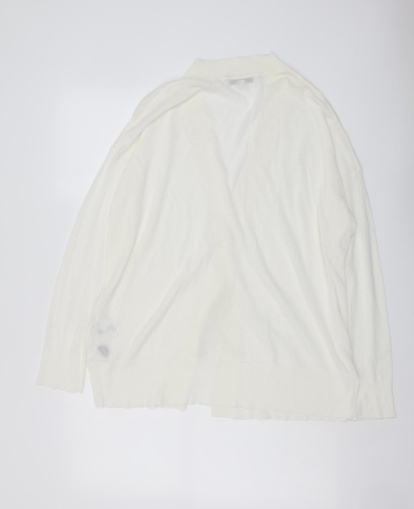 NEXT Womens Ivory V-Neck Viscose Cardigan Jumper Size M