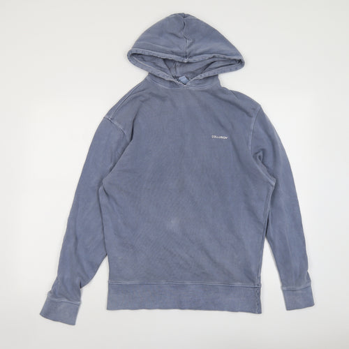 COLLUSION Mens Blue Cotton Pullover Hoodie Size XS
