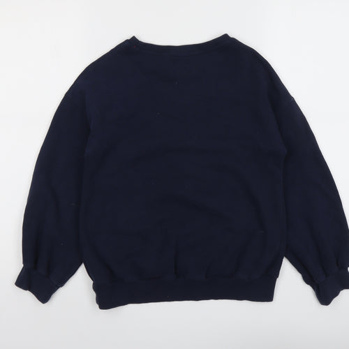 NEXT Girls Blue Cotton Pullover Sweatshirt Size 11 Years Pullover - Christmas Mickey and Friends