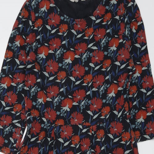 Seasalt Womens Multicoloured Floral Viscose Skater Dress Size 14 Round Neck Pullover