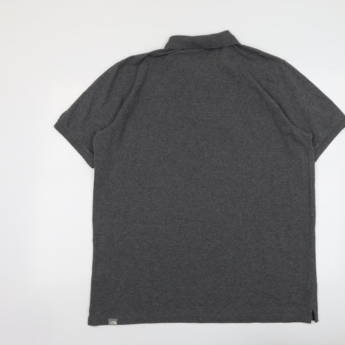 The North Face Mens Grey Cotton Polo Size XL Collared Button