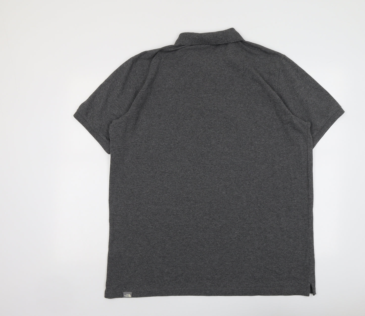 The North Face Mens Grey Cotton Polo Size XL Collared Button