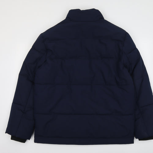 Marks and Spencer Mens Blue Puffer Jacket Jacket Size L Zip