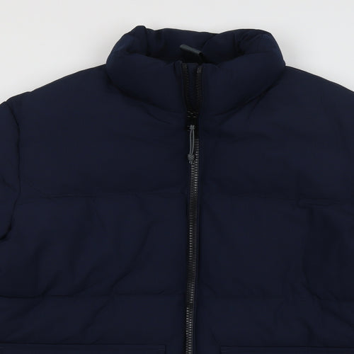Marks and Spencer Mens Blue Puffer Jacket Jacket Size L Zip