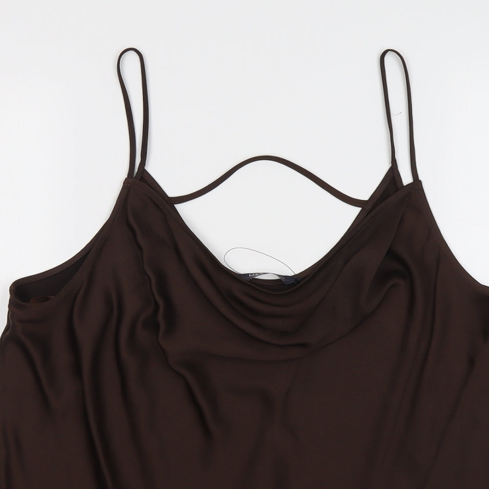 Marks and Spencer Womens Brown Polyester Basic Tank Size 22 Cowl Neck
