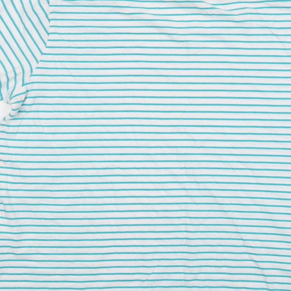 Regatta Womens Green Striped Cotton Basic T-Shirt Size 18 Round Neck - Carpe Diem