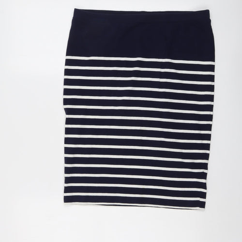 Gap Womens Blue Striped Cotton Straight & Pencil Skirt Size M