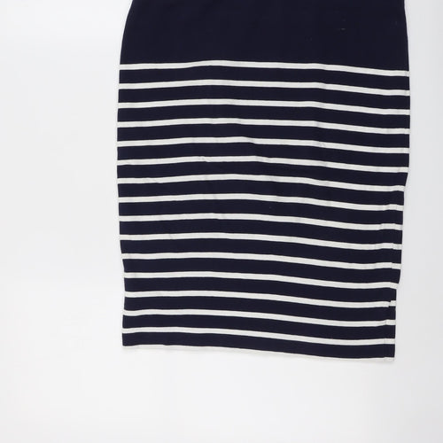 Gap Womens Blue Striped Cotton Straight & Pencil Skirt Size M