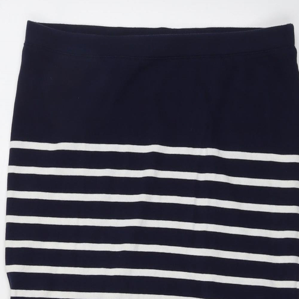 Gap Womens Blue Striped Cotton Straight & Pencil Skirt Size M