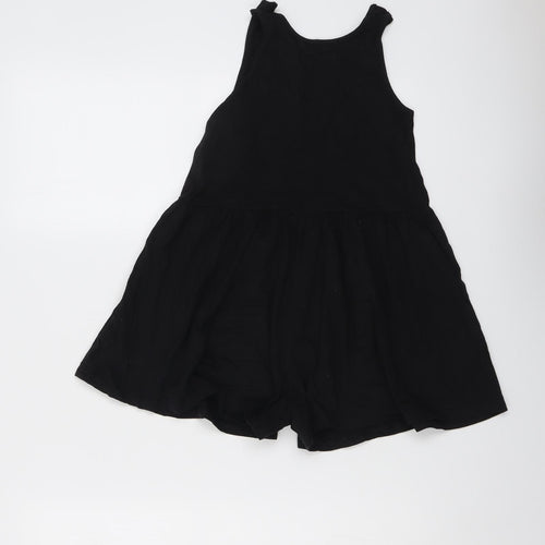 NEXT Girls Black Cotton Playsuit One-Piece Size 6 Years Pullover