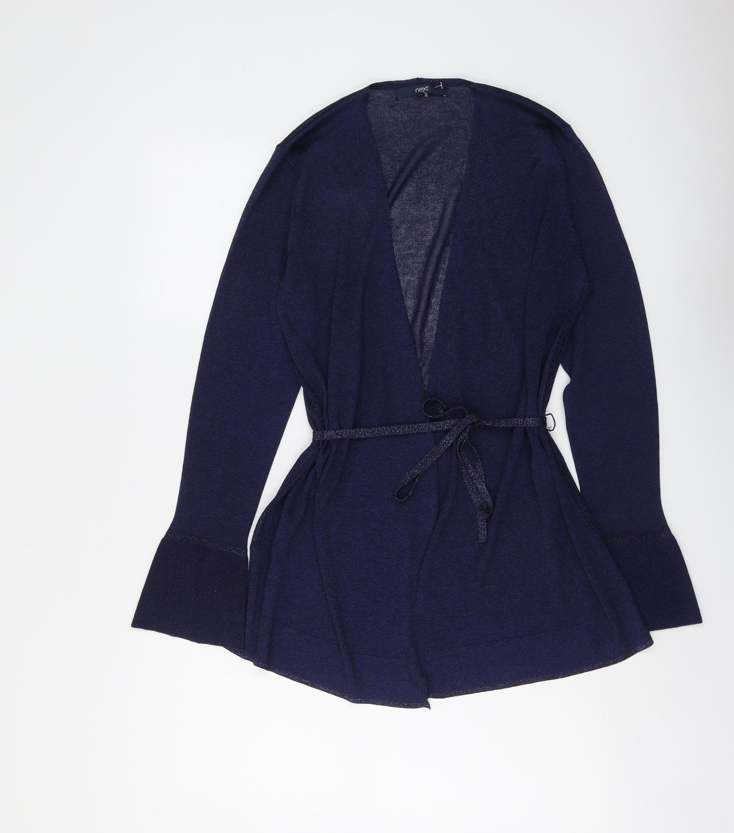 NEXT Womens Blue V-Neck Polyester Cardigan Jumper Size 12