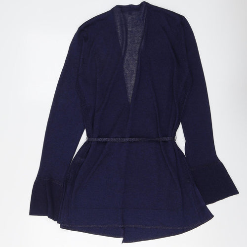 NEXT Womens Blue V-Neck Polyester Cardigan Jumper Size 12
