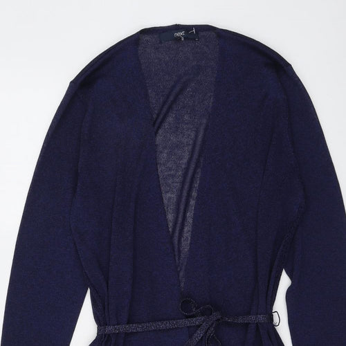 NEXT Womens Blue V-Neck Polyester Cardigan Jumper Size 12
