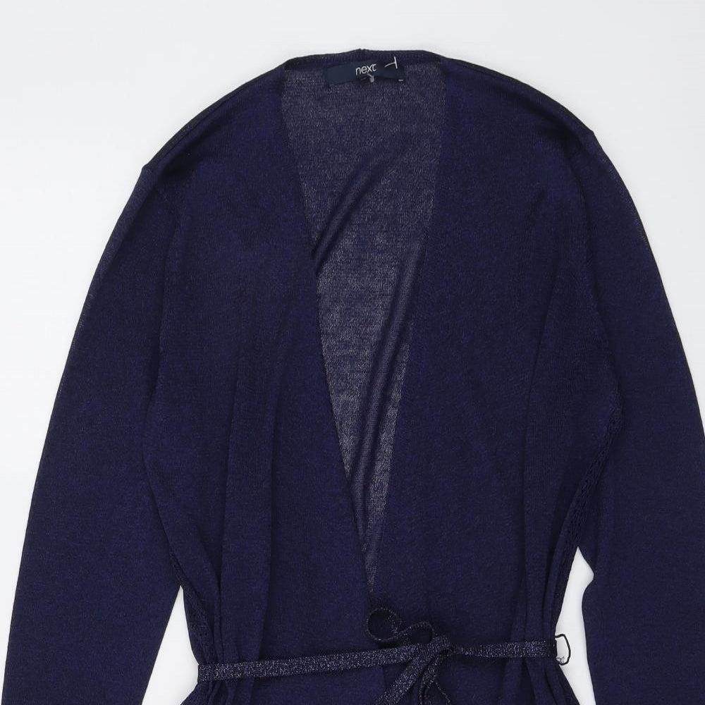 NEXT Womens Blue V-Neck Polyester Cardigan Jumper Size 12
