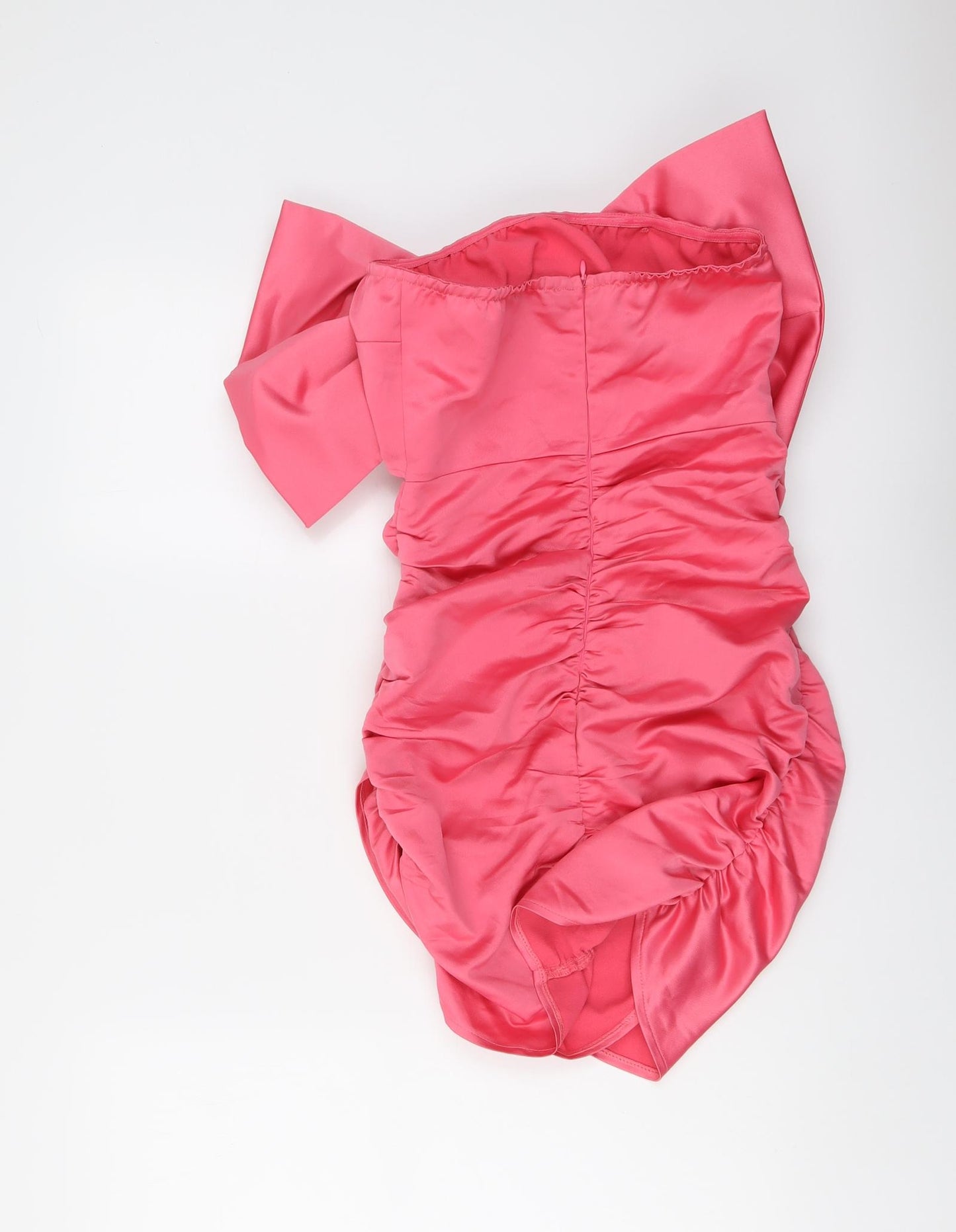 PRETTYLITTLETHING Womens Pink Polyester Bodycon Size 8 Off the Shoulder Zip