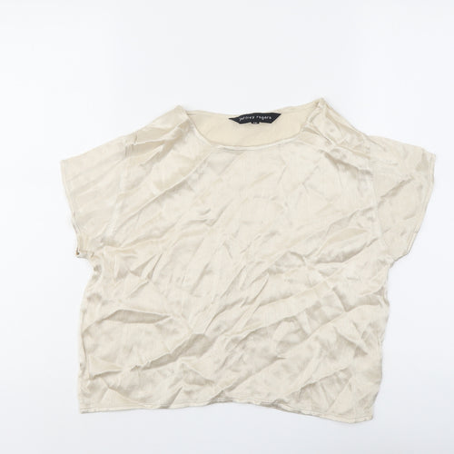 Jeffrey Rogers Womens Beige Viscose Basic Blouse Size 12 Boat Neck