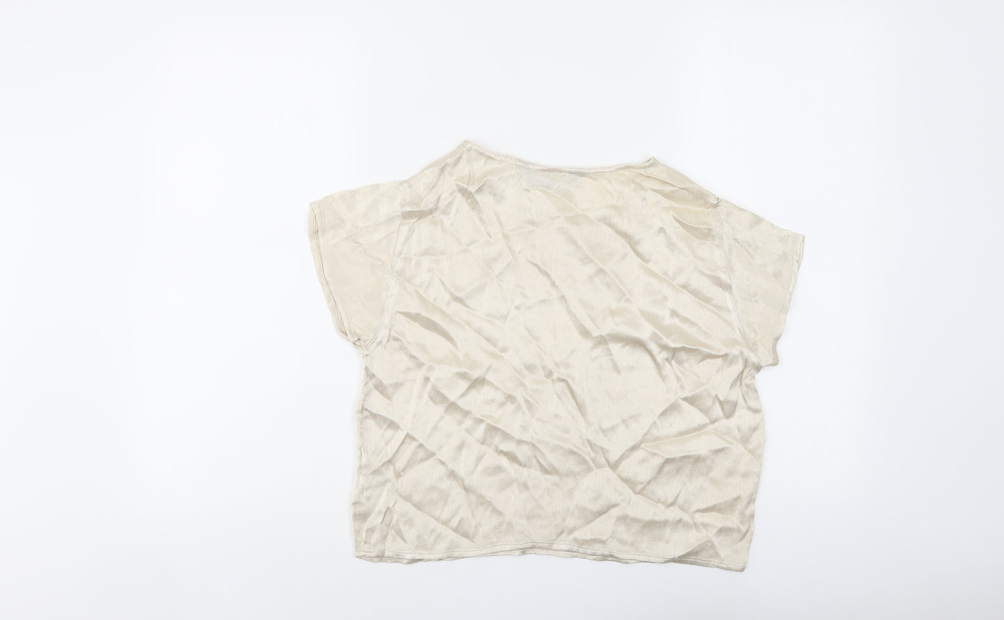 Jeffrey Rogers Womens Beige Viscose Basic Blouse Size 12 Boat Neck