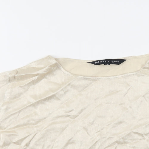 Jeffrey Rogers Womens Beige Viscose Basic Blouse Size 12 Boat Neck