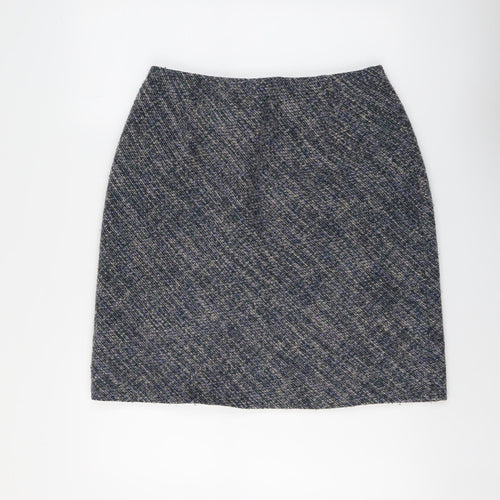 Marks and Spencer Womens Grey Polyester A-Line Skirt Size 14