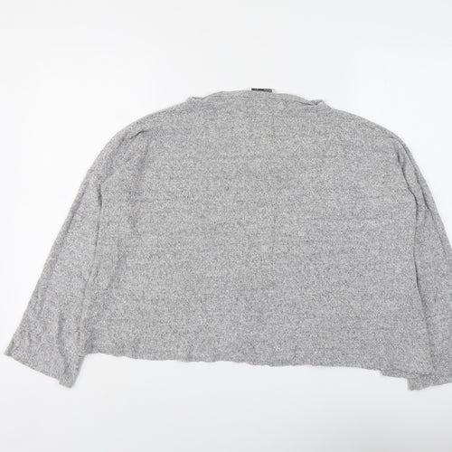Zara Womens Grey Round Neck Viscose Pullover Jumper Size S