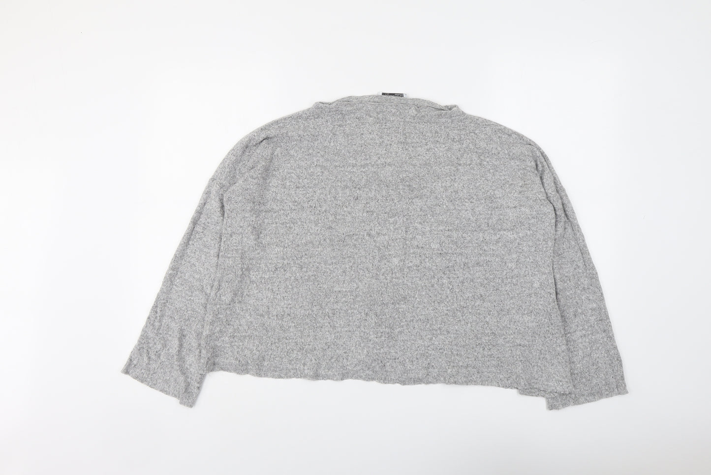 Zara Womens Grey Round Neck Viscose Pullover Jumper Size S