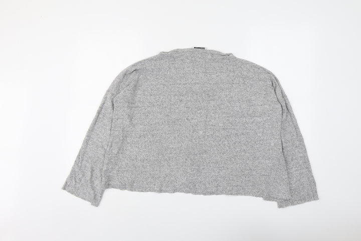 Zara Womens Grey Round Neck Viscose Pullover Jumper Size S