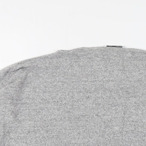Zara Womens Grey Round Neck Viscose Pullover Jumper Size S