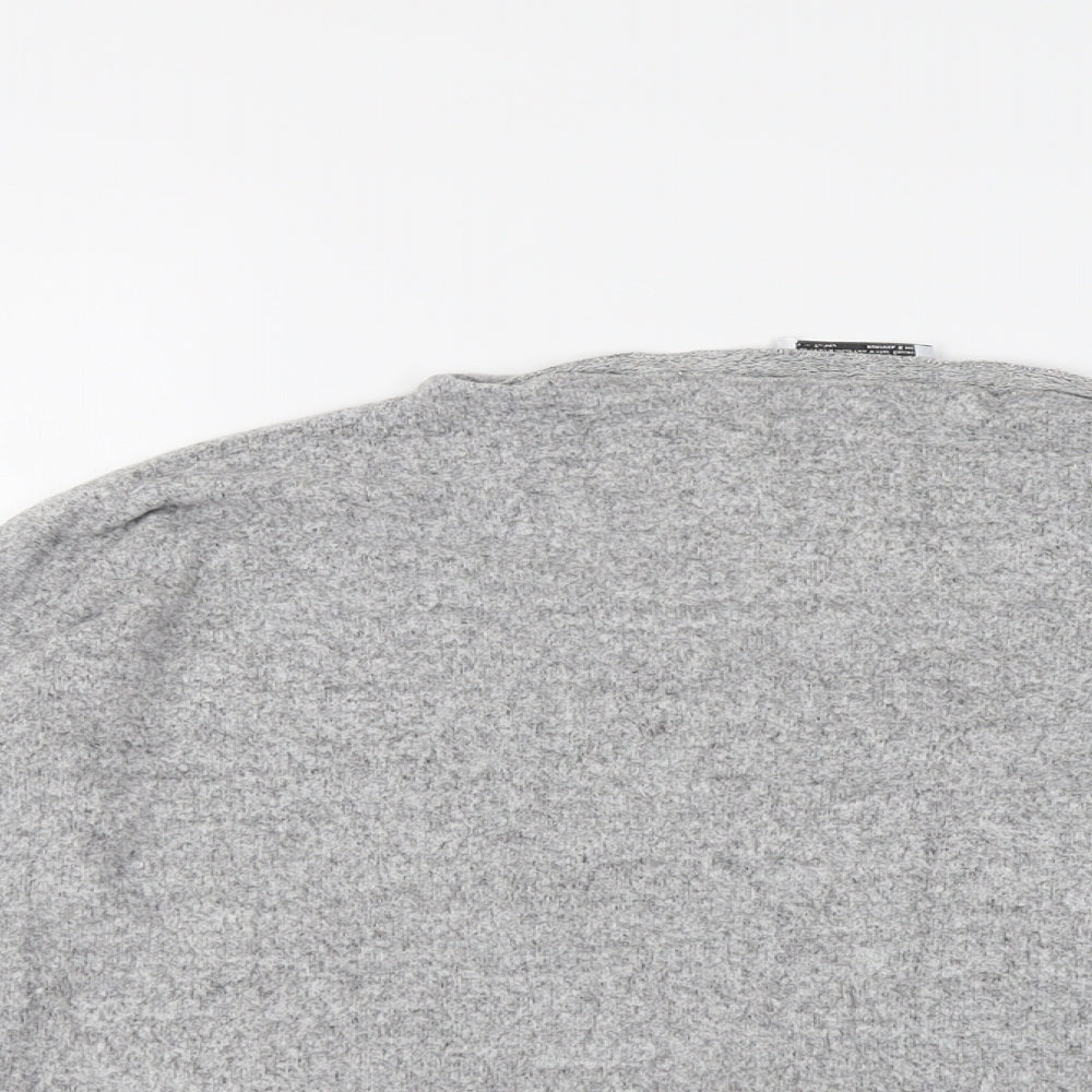 Zara Womens Grey Round Neck Viscose Pullover Jumper Size S