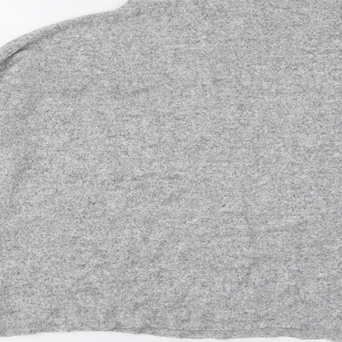 Zara Womens Grey Round Neck Viscose Pullover Jumper Size S