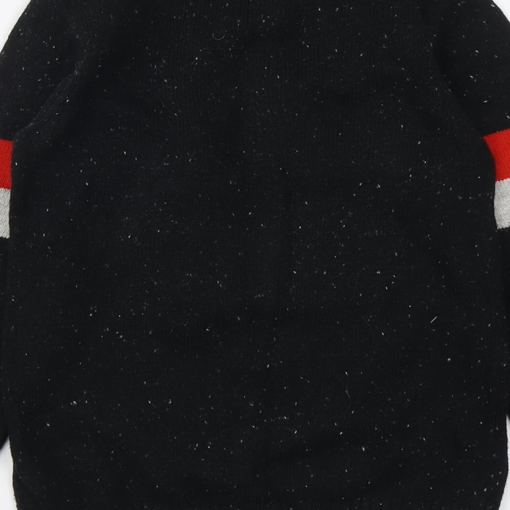 NEXT Boys Black Crew Neck Acrylic Pullover Jumper Size 10 Years Pullover - Christmas Santa