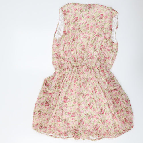 Boohoo Womens Multicoloured Floral Polyester Playsuit One-Piece Size 10 Pullover