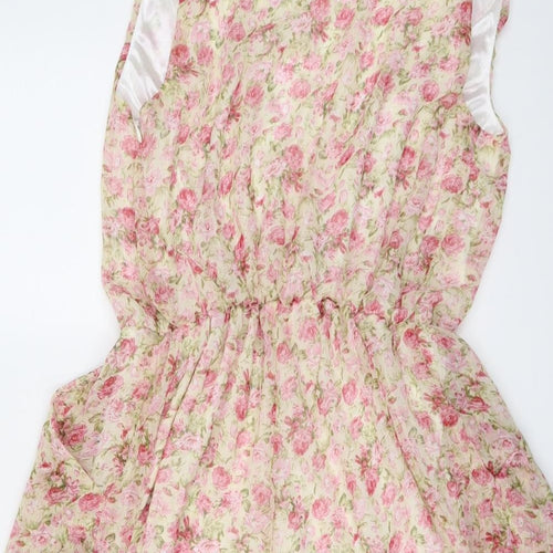 Boohoo Womens Multicoloured Floral Polyester Playsuit One-Piece Size 10 Pullover